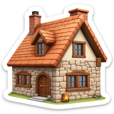 cozy house with a chimney sticker