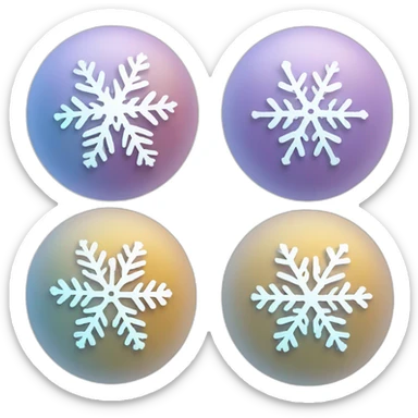 Five White Snowflakes sticker