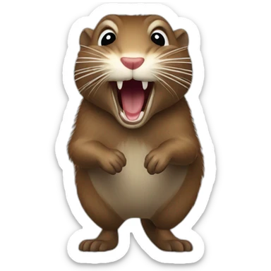 the muskrat runs and screams sticker