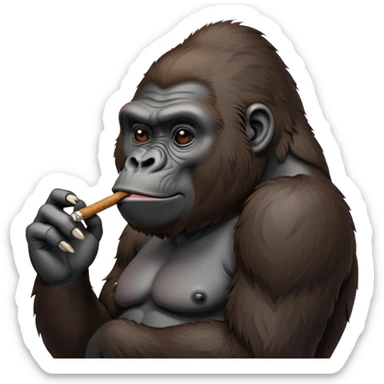 gorilla smoking a blunt sticker