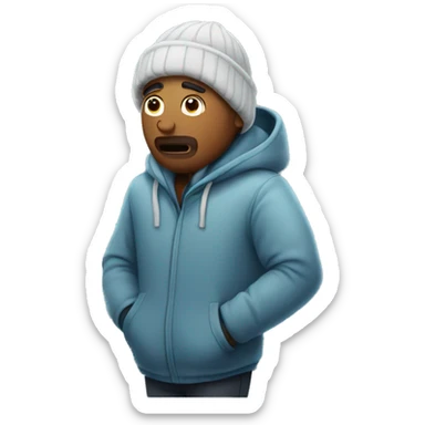 man feeling cold sticker