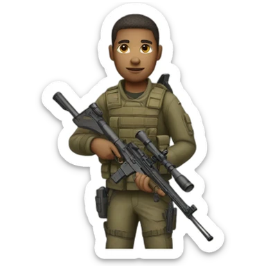sniper with a rifle and with light skin sticker