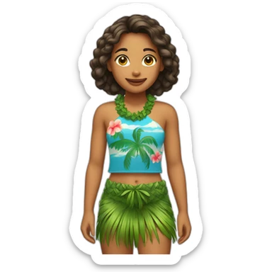 Hawaian-girl sticker