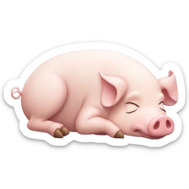 Pig sleeping sticker