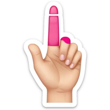 Hand with only middle finger, thumb, and pinky sticking out. The ring and index fingers down sticker