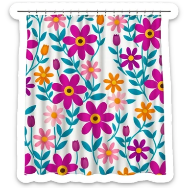 flower shower curtain sticker