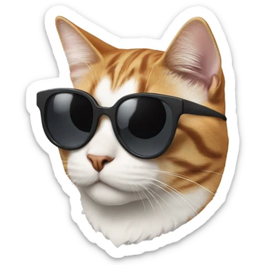 Cat with sunglasses sticker