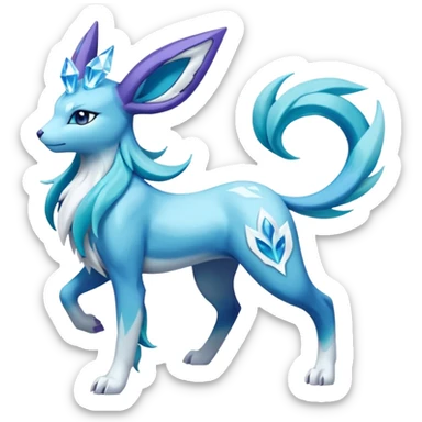 Suicune-Aurorus-Glaceon-Meganium-fusion (full body) sticker