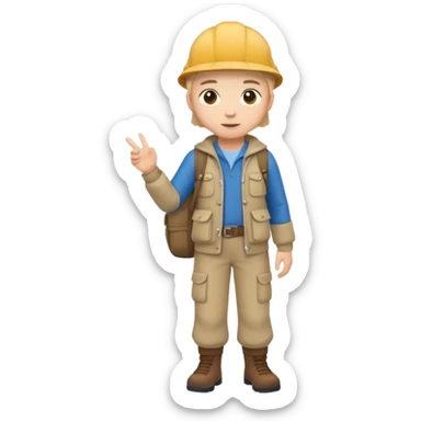 a cute math adventurer, wearing basic clothes, full body sticker