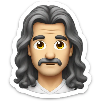 long hair antonio banderas cartoon wearing shirt sticker