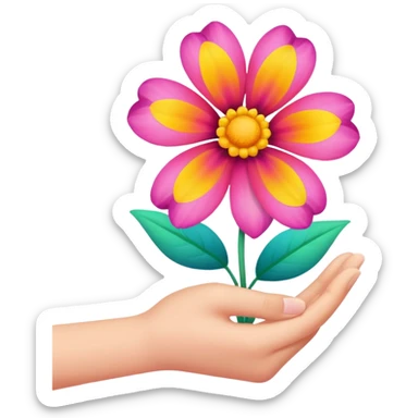 Flower in hand sticker