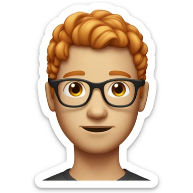 Ginger hair with glasses and freckles sticker