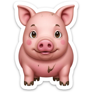 High resolution of  full body A pig sticker