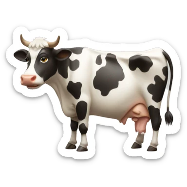 Cow with a pitchfork sticker