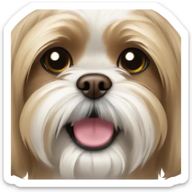 Happy brown blonde shih tzu  sticker