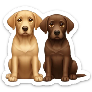 labrador and fully brown dog sticker