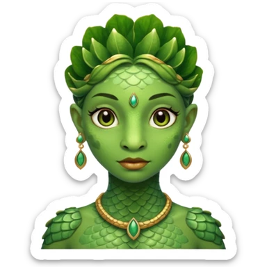ancient amphibian woman with earrring sticker