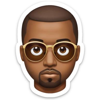 face inspired by Kanye West, wearing sunglasses sticker