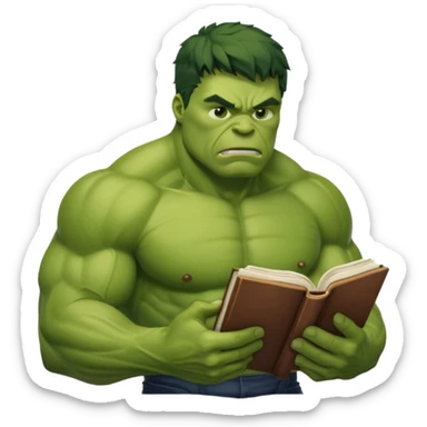 read book with hulk sticker
