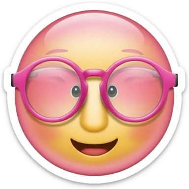  a pink glasses sticker