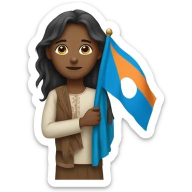 half somali/Indian holding both Somalian and Indian flag sticker