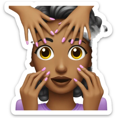 Girl getting her nails done sticker