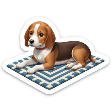 Beagle dog resting room isometric sticker