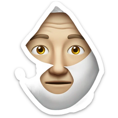 white guy face covered with a white sheet on his face sticker