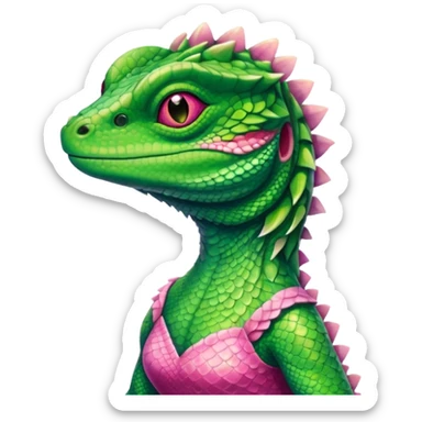 Lizard wearing a pink dress  sticker