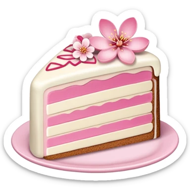 sakura cake slice sticker