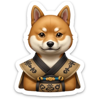 dog japan ancient samurai with tatooed sticker
