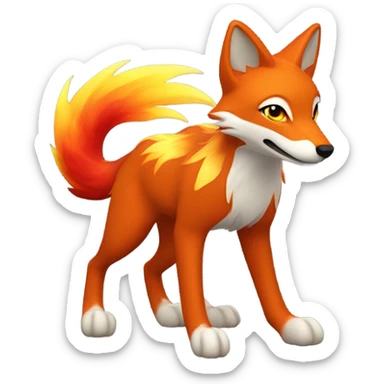 Fire FOX with 9 tail sticker
