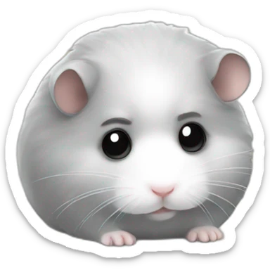 Grey dwarf hamster looking sad in heaven sticker