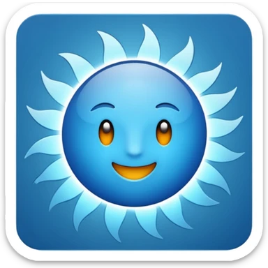 Rayos y centellas en expresión de alegría color azul sticker