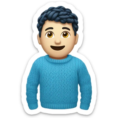 sweatshirt knitting blue sticker