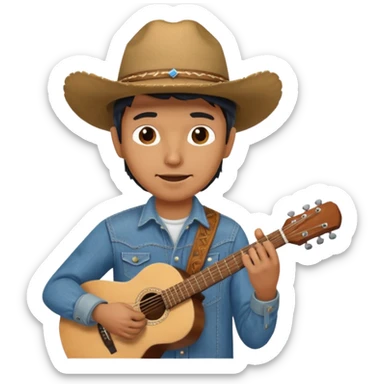 cowboy musician sticker