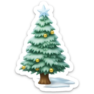 Frosty Christmas tree sticker