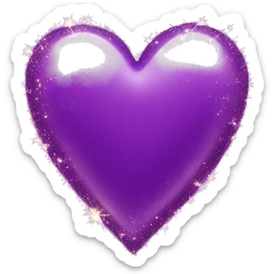 Purple Heart with sparkles sticker