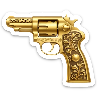 Golden pistol sticker