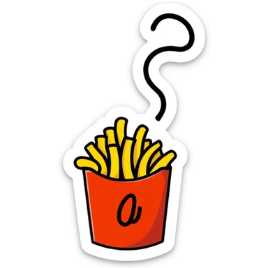 a single curly fry sticker