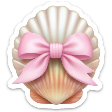 Pearl shell and light pink bow sticker