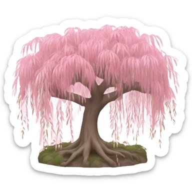 pink weeping willow tree sticker