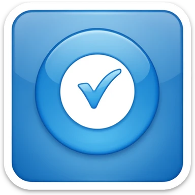 Make an emoji of a blue check verification logo in the top left corner make it a 48x48 sticker