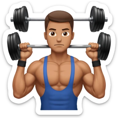 man lifting weights sticker