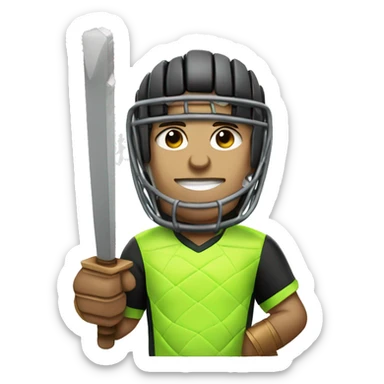 Soccer Goalkeeper with wooden sword and pencil sticker