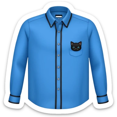 Camisa manga longa azul e preto sem ninguém usando de botões  sticker