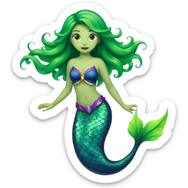 siren aesthetic tail green sticker