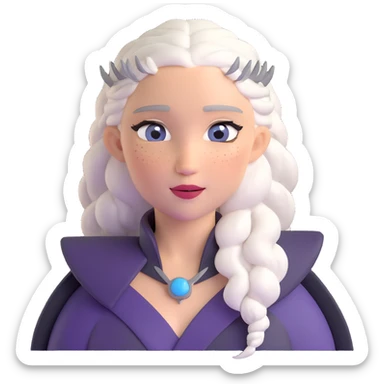 Mother of Dragons Daenerys Targaryen with silver hair, upper body sticker