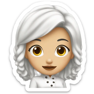 Novia blanca pelo cafe y novia blanca pelo negro sticker