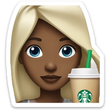 Starbucks cup drink with blonde girl blue eyes  sticker